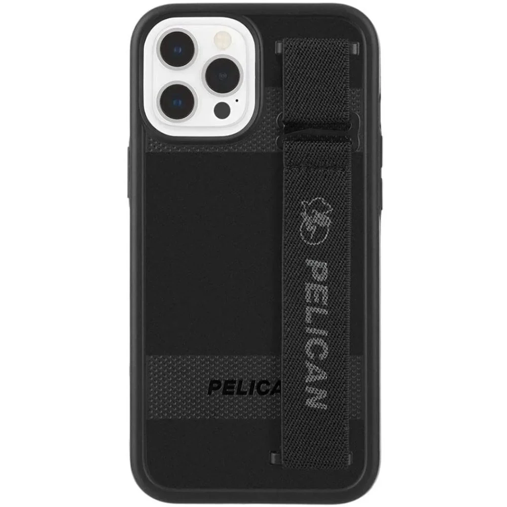iPhone 12 Pro Case Black‎ Pelican Protector with Integrated Wrist Sling Strap